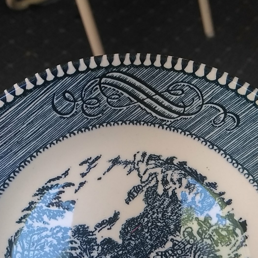 Blue and white vintage small plate - Picture 4 of 4